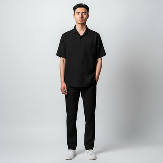 Se71c34 Black Giorgio Inserti Linen Set