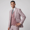 Pino Baldini Diego Men's Mauve 3-Piece Plaid Suit