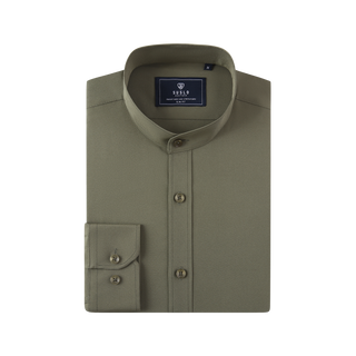 Banded Collar Casual Stretch Shirt