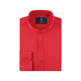 Banded Collar Casual Stretch Shirt
