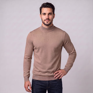 Joseph Michael Traditional Fit Mockneck Sweater - Camel