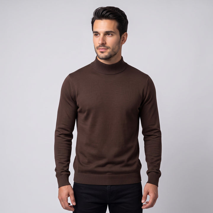Mockneck Sweater in Brown