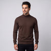 Brown Traditional Fit Mockneck Sweater