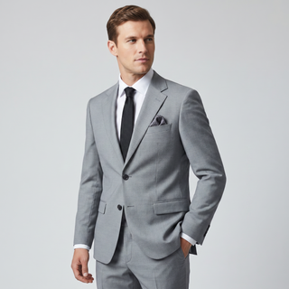 Stacy Adams Men's Medium Grey 2-Piece Modern Fit Suit — Notch Lapel