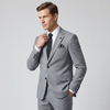 Stacy Adams Men's Medium Grey 2-Piece Modern Fit Suit — Notch Lapel