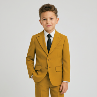 Ideal Boys' Mustard 4-Way Stretch Suit