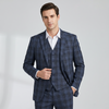 Joseph Michael Men's Navy 3-Piece Slim Fit Plaid Suit