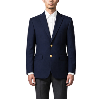 Joseph Michael Navy 2 Button Notch Lapel Blazer — Gold Buttons
