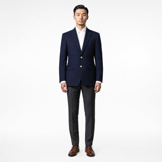 Joseph Michael Navy 2 Button Notch Lapel Blazer — Gold Buttons