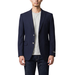 Joseph Michael Navy 2 Button Notch Lapel Blazer — Silver Buttons