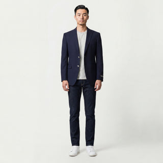 Joseph Michael Navy 2 Button Notch Lapel Blazer — Silver Buttons
