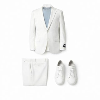 Novello - Off White Tiglio Lux 2 Button Notch Lapel Suit