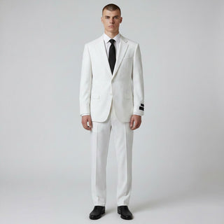 Novello - Off White Tiglio Lux 2 Button Notch Lapel Suit