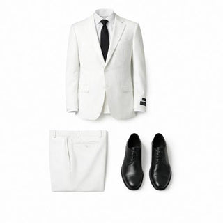 Novello - Off White Tiglio Lux 2 Button Notch Lapel Suit