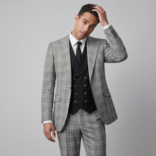Pino Baldini Oliver Men's Black 3-Piece Plaid Suit