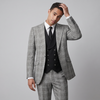 Pino Baldini Oliver Men's Black 3-Piece Plaid Suit