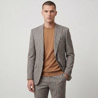 Pino Baldini Oliver Men's Gray 3-Piece Plaid Suit