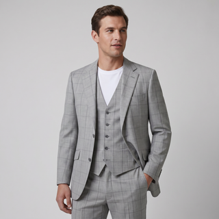 Joseph Michael Botura Men's Oxford Modern Fit 3-Piece Plaid Suit - alternate view