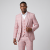 Joseph Michael Men's Pink 3-Piece Slim Fit Plaid Suit