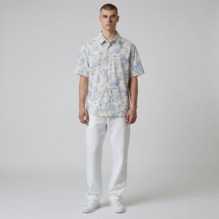 Jm-7050 Sage Joseph Michael Jm Tropical Floral Ss Shirt