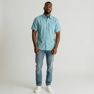 Jm-7000 Blue Joseph Michael Jm Solid Ss Linen Shirt