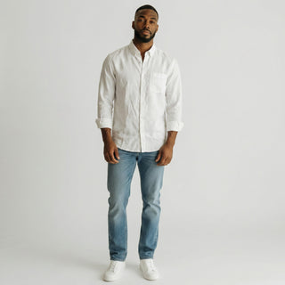 Jm-7010 White Joseph Michael Jm Solid Ls Linen Shirt