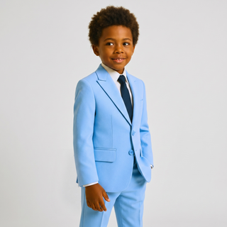 Ideal Boys' Powder Blue 4-Way Stretch Suit