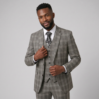 Royal Luxe Roma Men's Black 3-Piece Slim Fit Suit — Notch Lapel