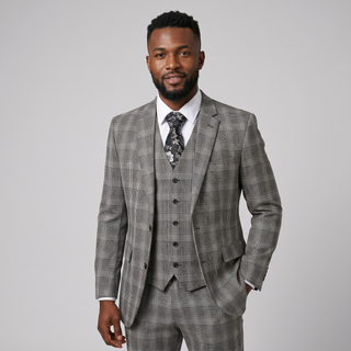 Royal Luxe Roma Men's Black 3-Piece Slim Fit Suit — Notch Lapel