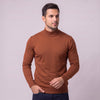 Rust Traditional Fit Mockneck Sweater