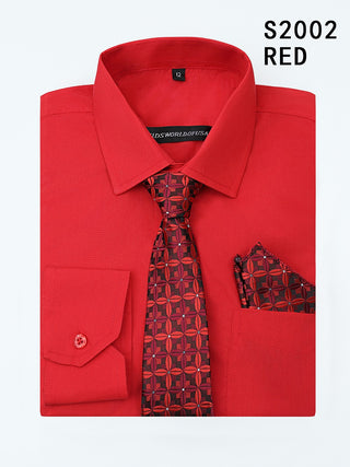 S2002-4 Kids World Boys Dress Shirt & Tie Set