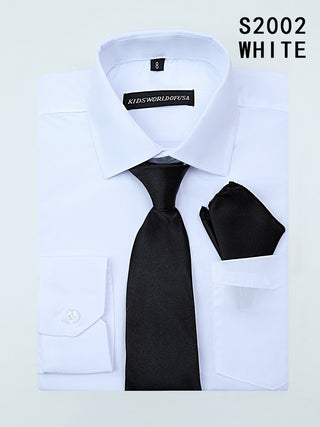 S2002-8 Kids World Boys Dress Shirt & Tie Set