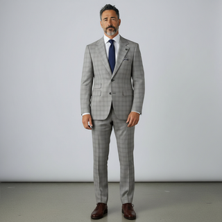 Stacy Adams 2 Button Notch Lapel Taupe Suit S25-Sa08-522 - Close Up