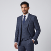 Joseph Michael Piazo Men's Sapphire Modern Fit 3-Piece Plaid Suit