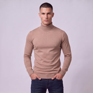 Joseph Michael Slim Fit Turtleneck Sweater - Camel