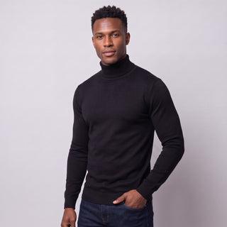 Joseph Michael Men's Black Slim Fit Turtleneck Sweater