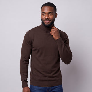 Joseph Michael Men's Brown Slim Fit Turtleneck Sweater