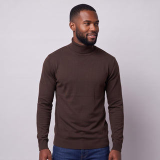 Joseph Michael Men's Brown Slim Fit Turtleneck Sweater