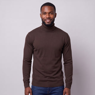 Joseph Michael Men's Brown Slim Fit Turtleneck Sweater