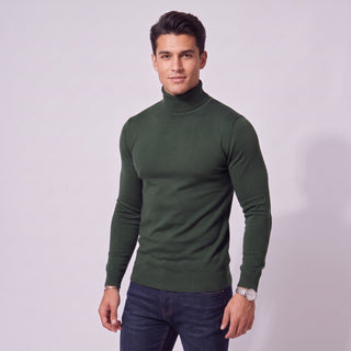 Joseph Michael Slim Fit Turtleneck Sweater - Emerald Green