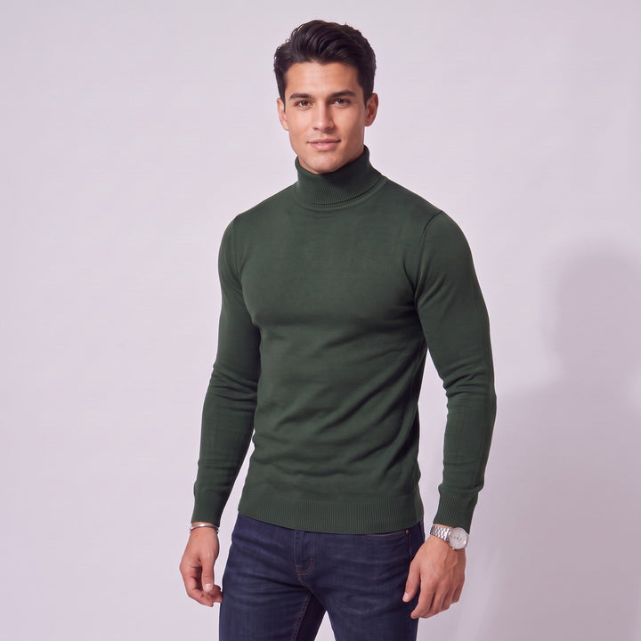 Joseph Michael Slim Fit Turtleneck Sweater - Emerald Green