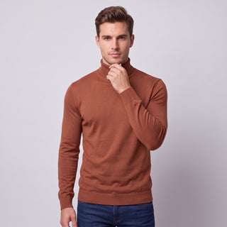Joseph Michael Men's Rust Slim Fit Turtleneck Sweater