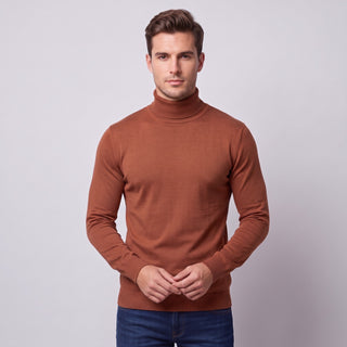 Joseph Michael Men's Rust Slim Fit Turtleneck Sweater