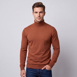 Joseph Michael Slim Fit Turtleneck Sweater - Rust