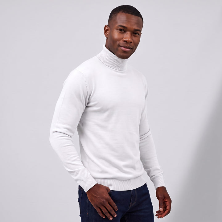 Slim Fit Turtleneck Sweater in White