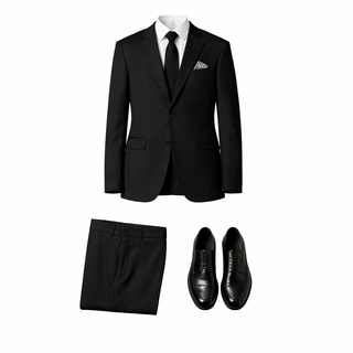 Stacy Adams 2 Button Notch Lapel Black Suit Sm282-01 - Detail View