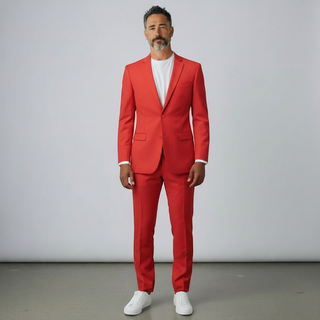 Joseph Michael 4-Way Stretch Knit Suit Red - Detail View