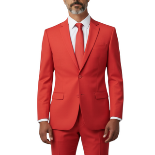 Joseph Michael 4-Way Stretch Knit Suit Red - Front View