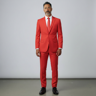 Joseph Michael 4-Way Stretch Knit Suit Red - Side View