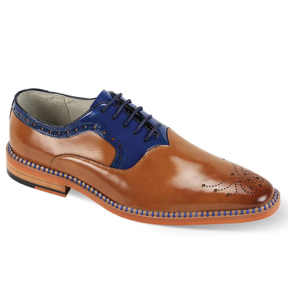 Giovanni Men's Purple Blue Two-Tone Leather Wingtip Oxford Dress Shoes with Laces Size 8.5 Giovanni Men's Purple Blue Two-Tone Leather Wingtip Oxford Dress Shoes with Laces Size 8.5